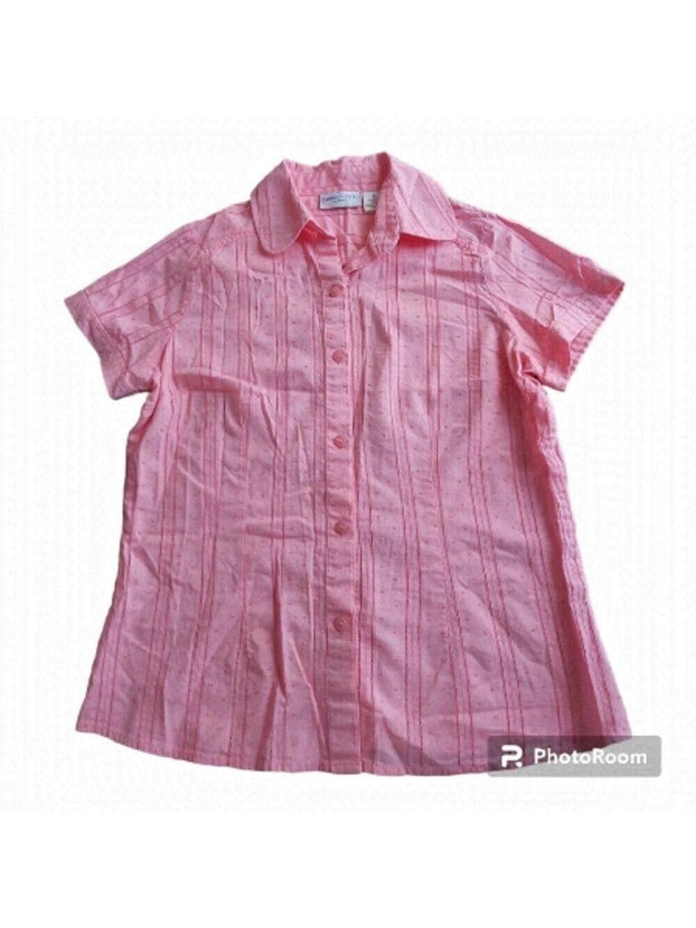 Carroll Reed Classics Girls Short-Sleeved Pink Button-Down Shirt Size 8